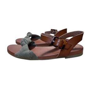 MIA NWOT Addilynn Fabric Knot Sandals Women's Size 8 Olive Green Brown Coquette